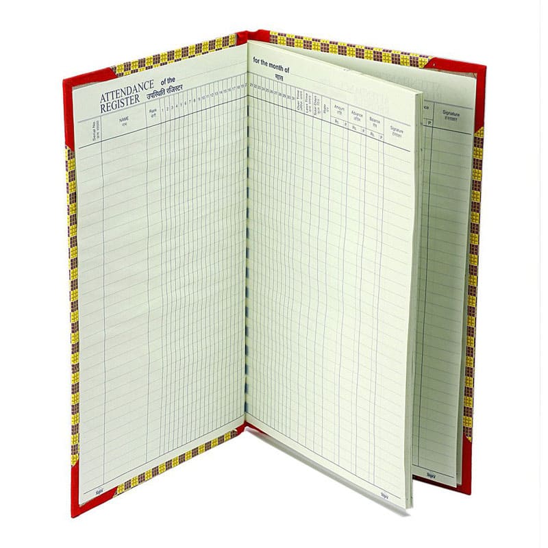 Buy Staff Attendance Register Long Size Online In India Hello August