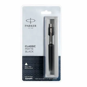 Parker Classic Matte Black Chrome Trim Ball Pen