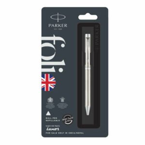 Parker Folio Stainless Steel Chrome Trim Ball Pen