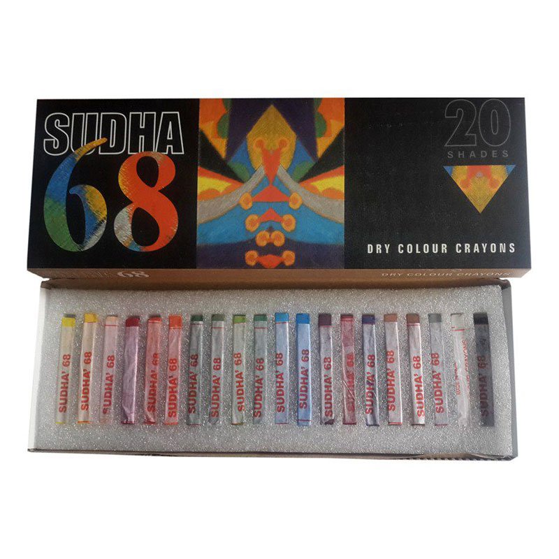 Sudha 68 Dry Colour Crayons 20 Shades