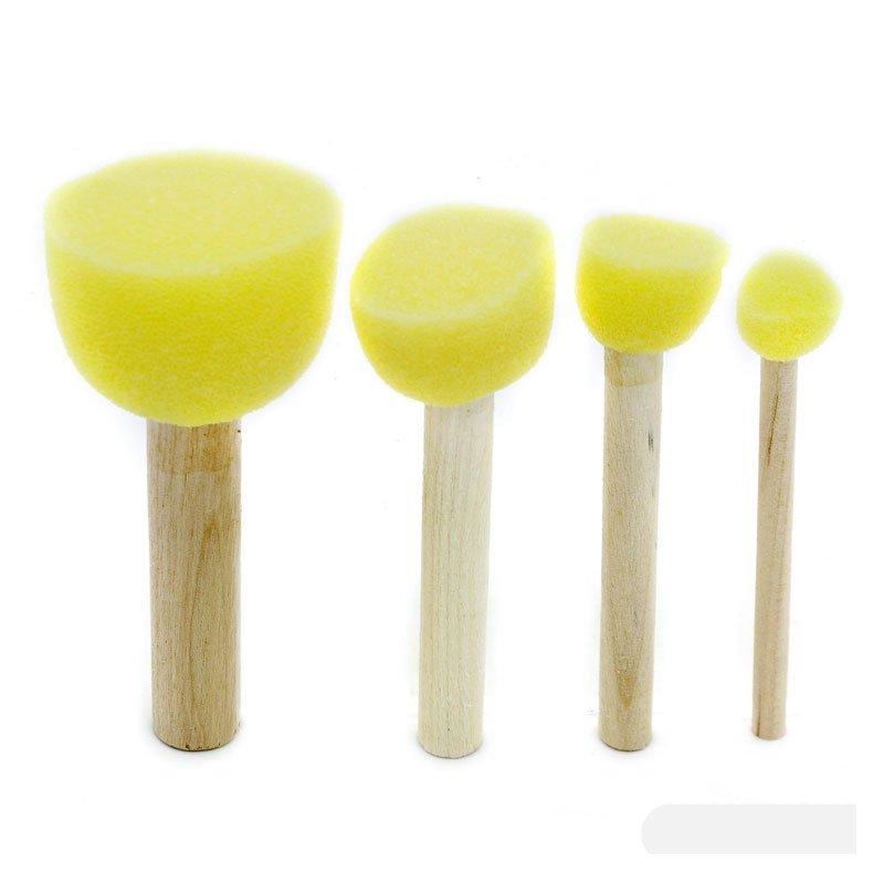 Yellow Sponge Brush Set of 4 (Sponge Dabber)