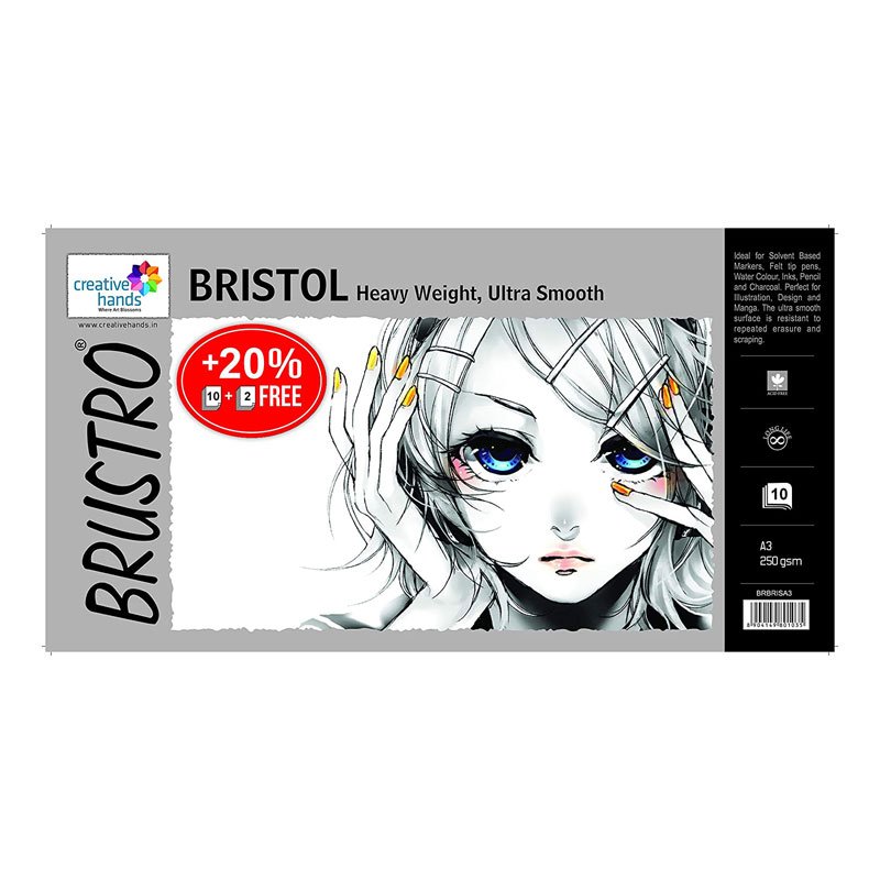 Brustro Bristol Ultra Smooth Paper A3 Size 250 GSM