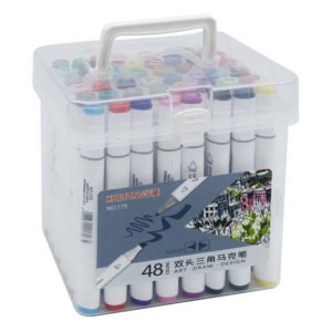 Double Side Marker Colour Pen Set of 12/18/24/36/48 Shades (Alcohol Marker)