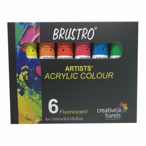 Brustro Artists Acrylic Colour Tube 6 Fluorescent Shades X 12 ML