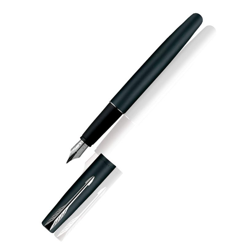 Parker Frontier Matte Black Fountain Pen (Fine Nib | Chrome Trim)