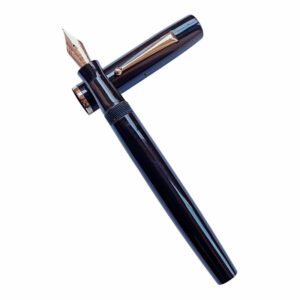 Woodex Handmade Ebonite Fountain Pen Model No. 4 (Kanwrite No. 6 Medium Nib | Gold Trim)