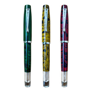 Mohi Fountain Pen | Aura Ebonite (Fine/Medium Nib | Chrome Trim)