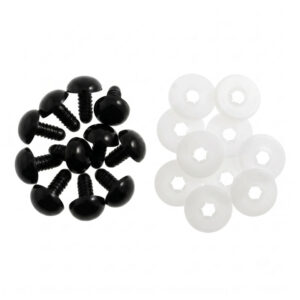 Solid Black Safety Eyes with Washers for Amigurumi & Crochet Toys